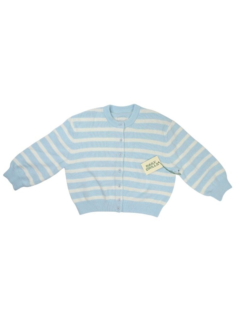 Daily Drills Striped Cardigan in Blue White